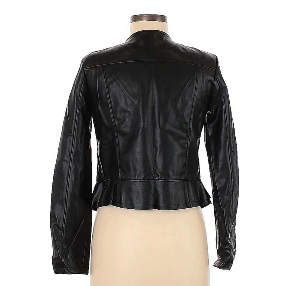 Zara Basic Size Medium Faux Leather Jacket - image 2